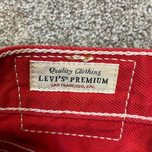 Normcore streetwear grunge Buttonfly Levi’s big E red 80s Mom Shorts 25 Denim - Picture 12 of 12